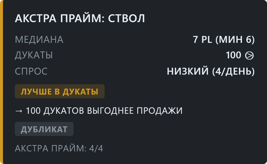 Дукаты рядом с ценой прямо на экране награды.