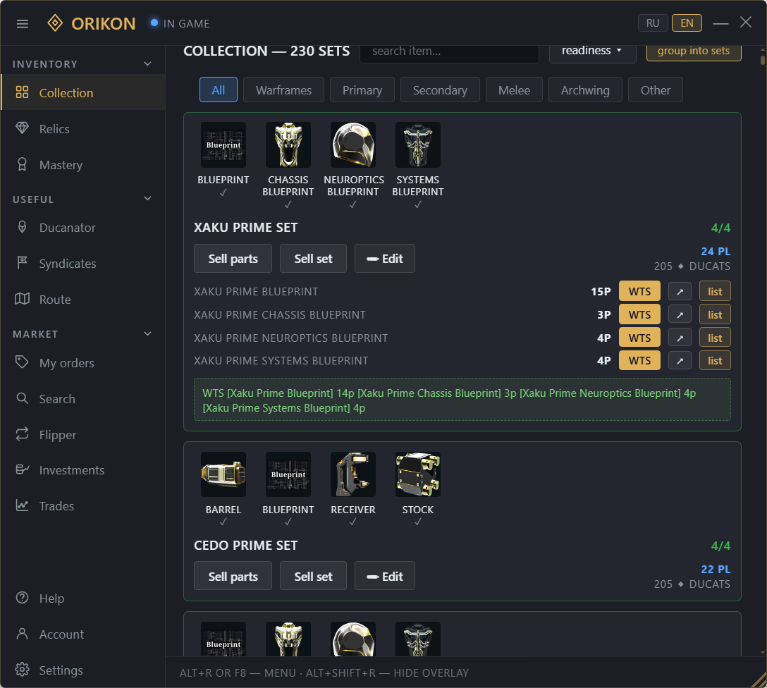 Selling the spares: the app writes the listing for you.